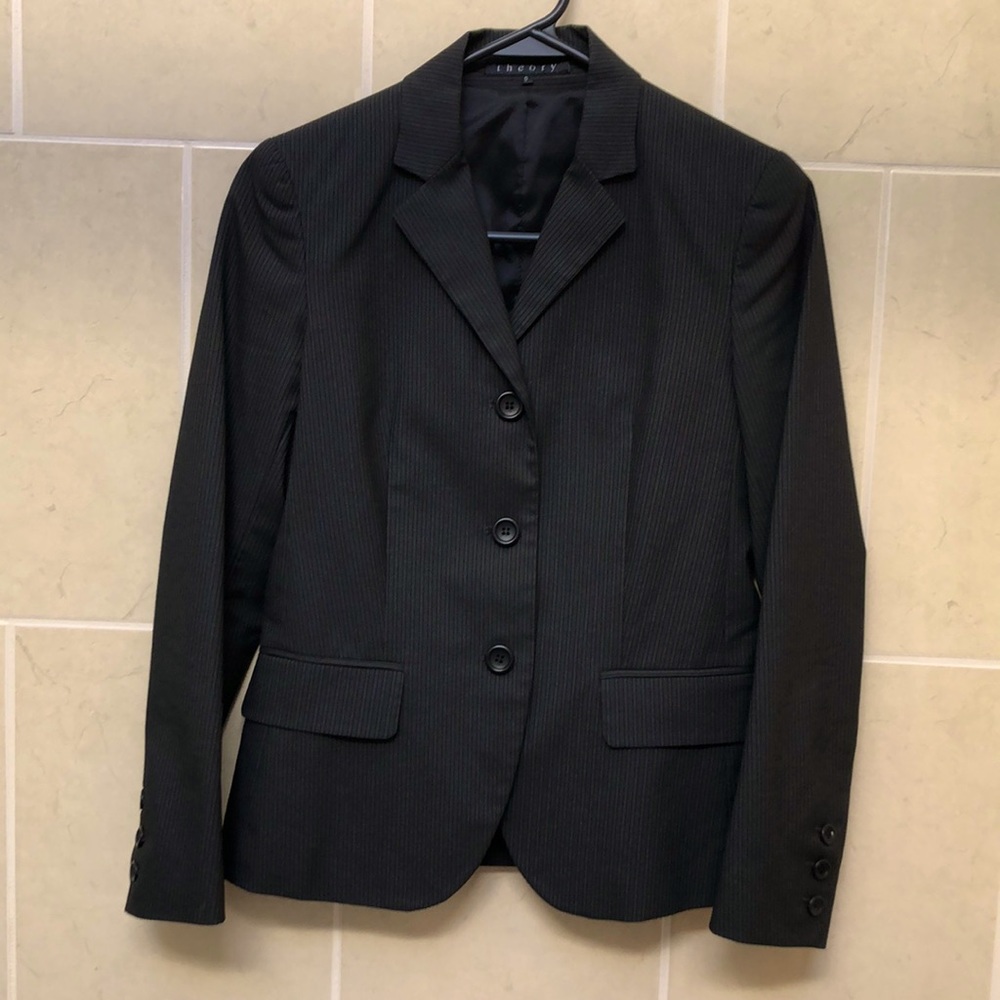 THEORY Pinstripe Blazer Made in the USA